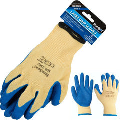 BlueSpot 12pc Latex Coated Work Gloves Builders Construction Gardening Glove