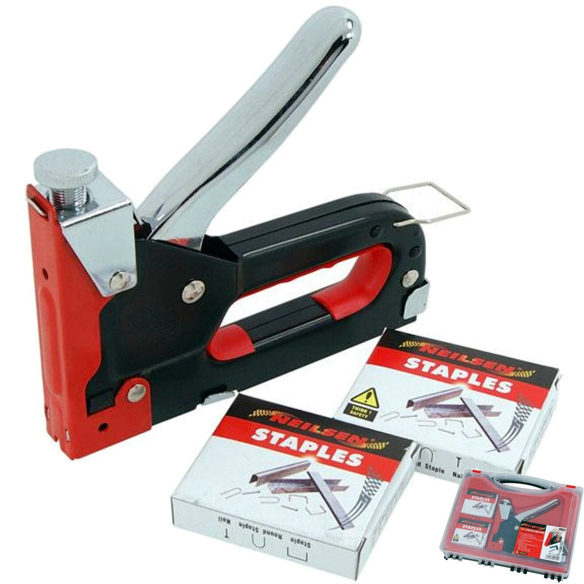 Neilsen 3 in 1 Hand Upholstery Staple & Nail Gun With 600 Staples & Nails Set