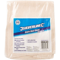 Silverline 7.2 X 0.9 Cotton Fibre Stair Absorbent Painting Decorating Dust Sheet