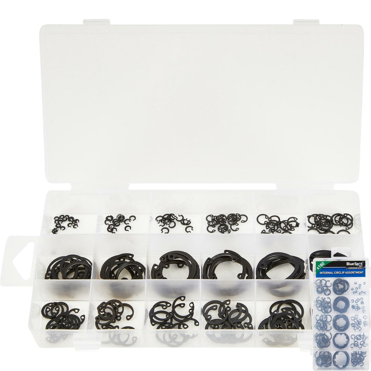 BlueSpot 180pc Assorted DIY Workshop Storage Automotive Internal Circlip Set