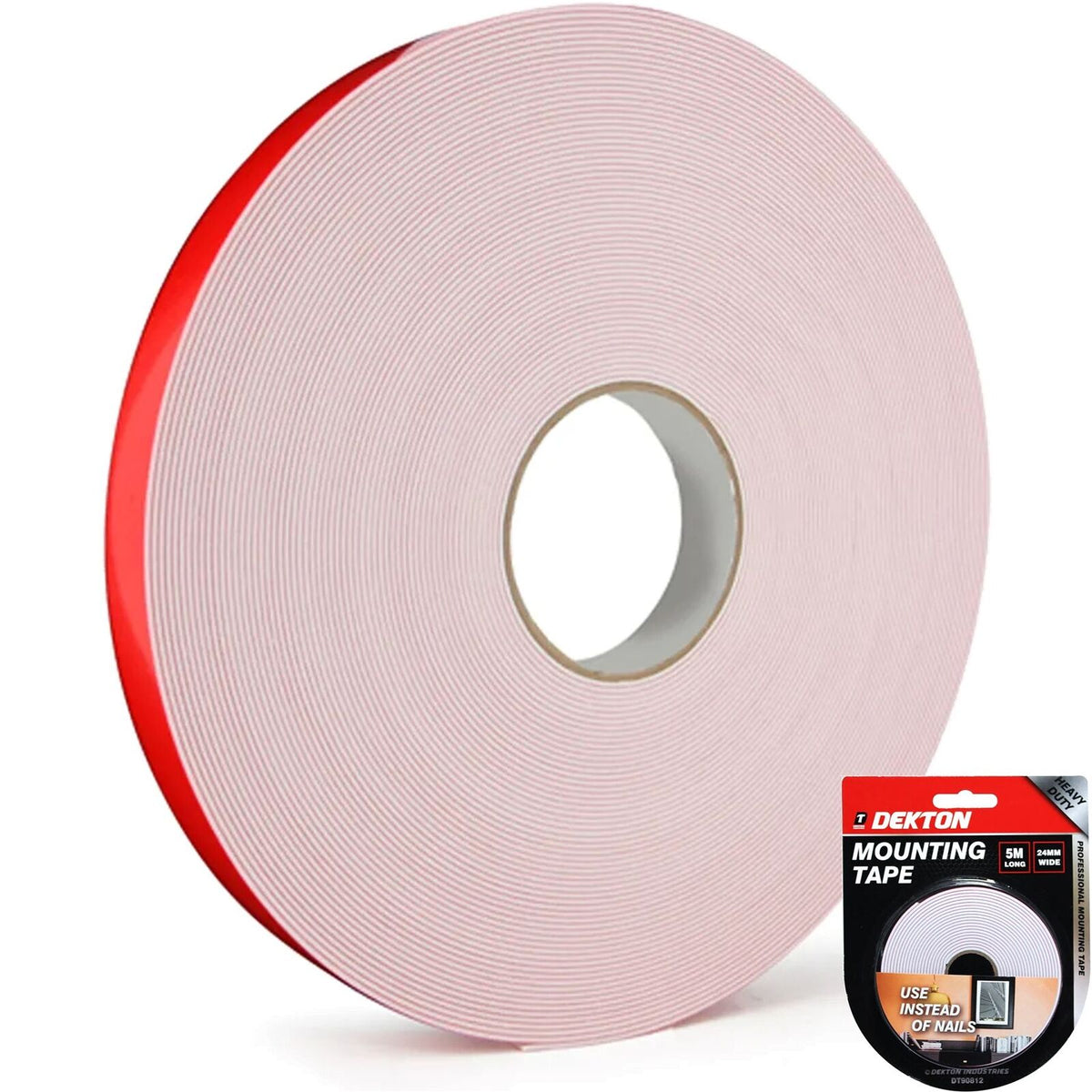 Dekton Release Line Double Sided Mounting Tape Foam Adhesive Roll 24mm X 5m
