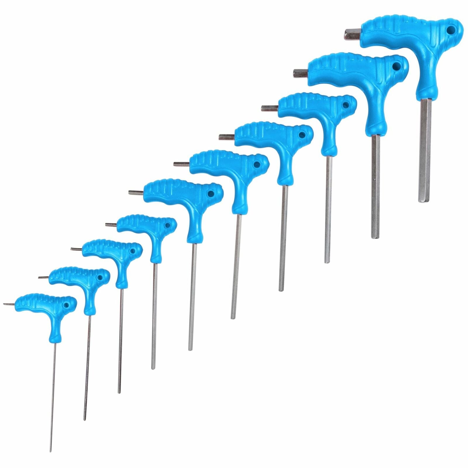 Bluespot 10pc Long Metric Hex Allen Key Set 2mm - 10mm T Handle Double Ended