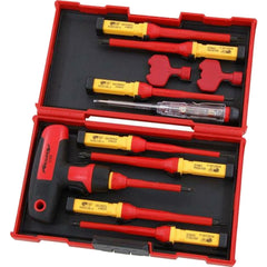 Neilsen 12pc Vde Insulated T Bar Pozi Flat Slotted Magnetic Tip Screwdriver Set