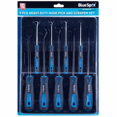 BlueSpot 9pc Scraper Pick And Hook Set O Ring Gaskets Hose Seals Remover Tool