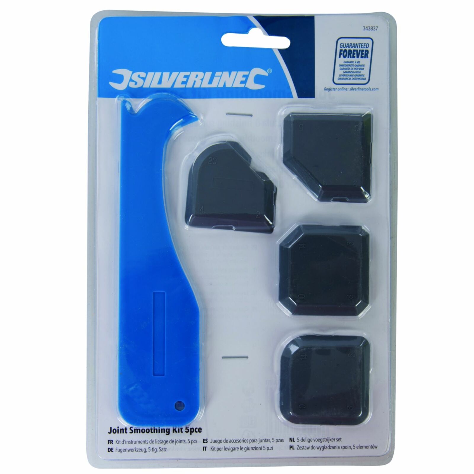 Silverline 5pc Sealant Tool Smoothing Silicone Grout Spreader Caulk Finishing