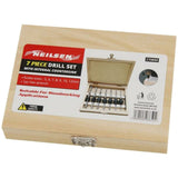 Neilsen 7pc Countersink Carpentry Woodworking Drill Bit Set With Wooden Case