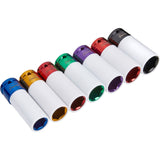 BlueSpot 7pc Alloy Wheel Nut Impact Socket Set 1/2" Drive 17mm-27mm Deep Sockets