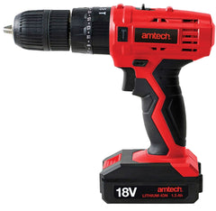 Amtech 18v Cordless Drill Electric Screwdriver Hammer Combi Drill Li-ion Battery