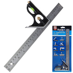 BlueSpot 300mm Adjustable Engineers Combination Try Square Right Angle Ruler 12"
