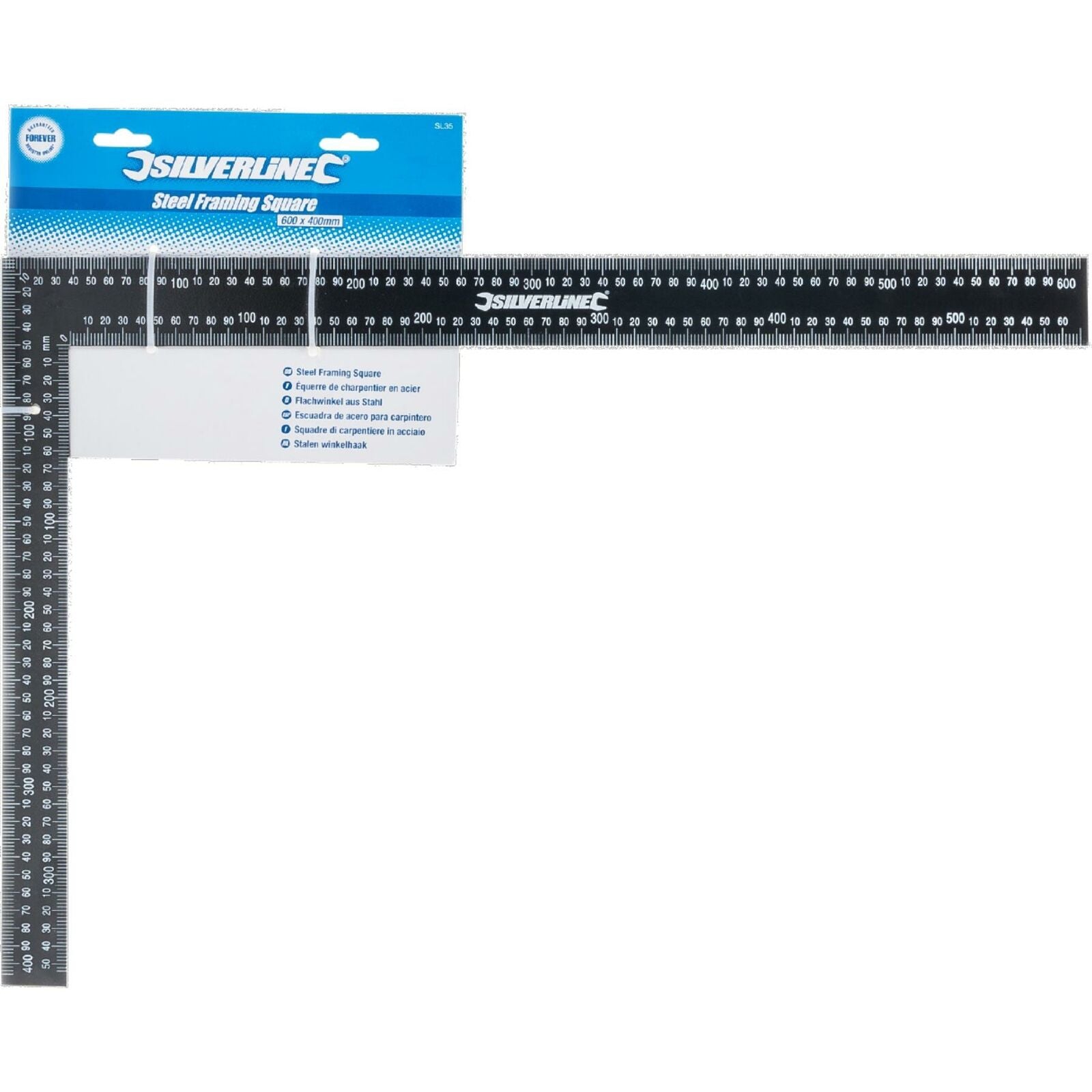 Silverine Large Steel Roofing Square Framing Carpenter Measure Metric Imperial