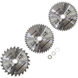 BlueSpot 184mm Circular Mitre Saw Blade 30mm Bore 25 20 16mm Rings 24 40 48T 3pc