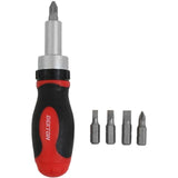 Dekton 6pc Magnetic Ratchet Handle Screwdriver Anti Slip Handle Bit Set Pz Flat
