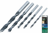 BlueSpot 5pc Brad Point Wood Drill Bit  Set 4, 5, 6, 8 & 10mm Bits