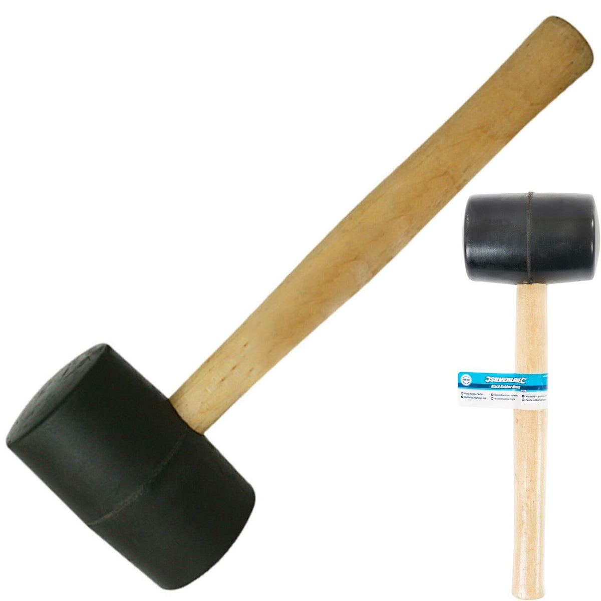 Silverline 32oz Black Rubber Hammer Mallet Hardwood Shaft Grip Handle DIY