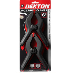 Dekton Spring Quick-Grip Wood Work Carpentry Plastic Clamp 6" 80mm Jaw 2pc