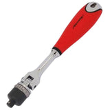 Nelsen Socket Swivel Head Ratchet Handle Soft Grip 36 Teeth 178mm 1/4" Tool