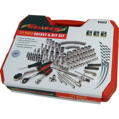 Neilsen 171pc Socket Bit Tool Set Ratchet Handle Spanners 1/4" 1/2" 3/8" Drive