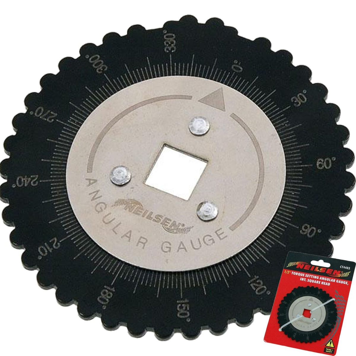 Neilsen Torque Setting Angular Gauge Square Head Scale 90 mm  0-360 Degree