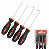 Dekton 4pc Pick And Hook Probe Set O Ring Seal Remover With Soft Anti Slip