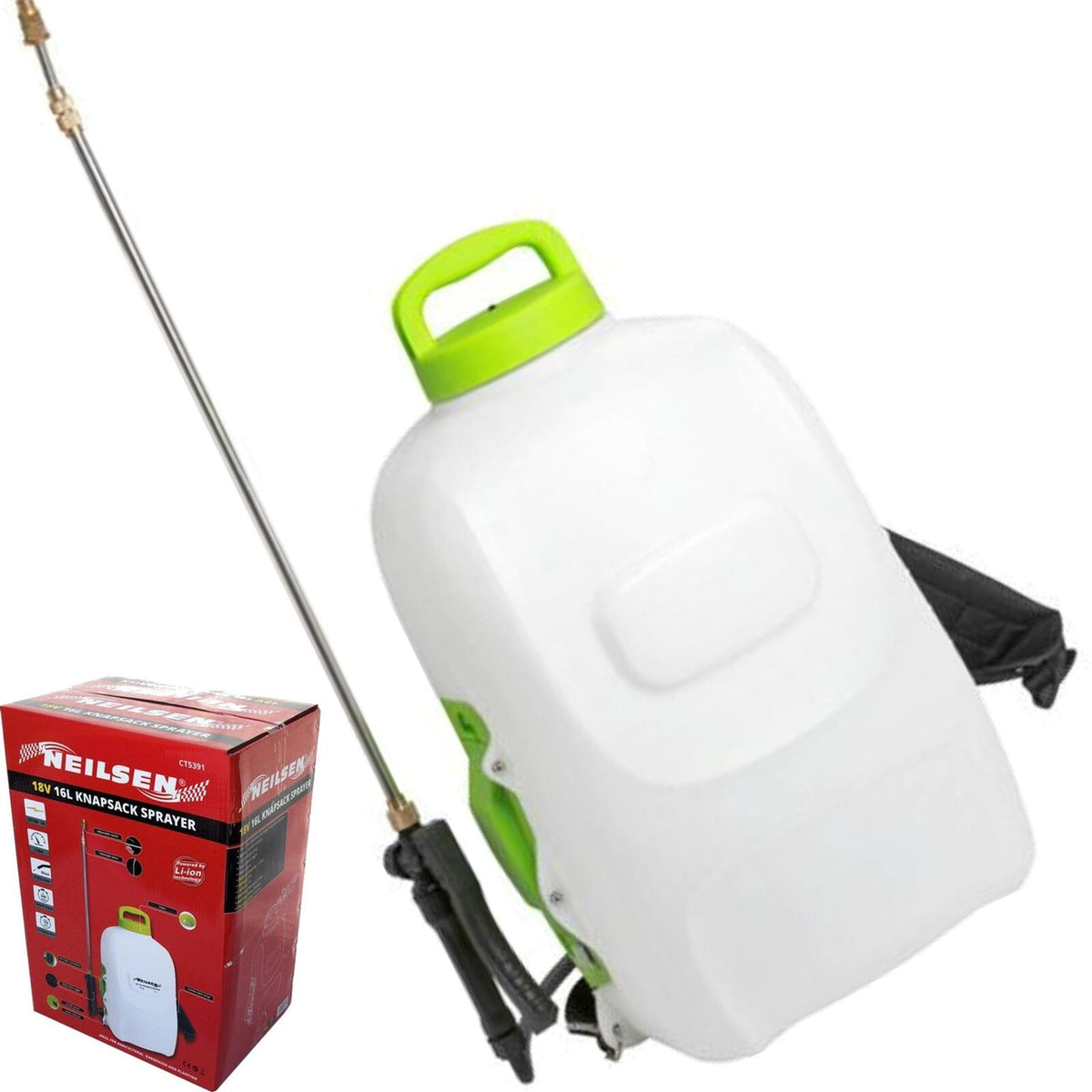 Neilsen 16 Litre Electric Knapsack Battery 12v Sprayer Garden Pump Spray