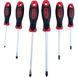 Dekton 6pc Magnetic Soft Grip Slotted Flat Phillips Screwdriver Set 75mm - 150mm