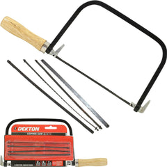 Dekton 6 Coping / Fret Saw Wooden Handle Steel Metal Frame With 5 Blades"