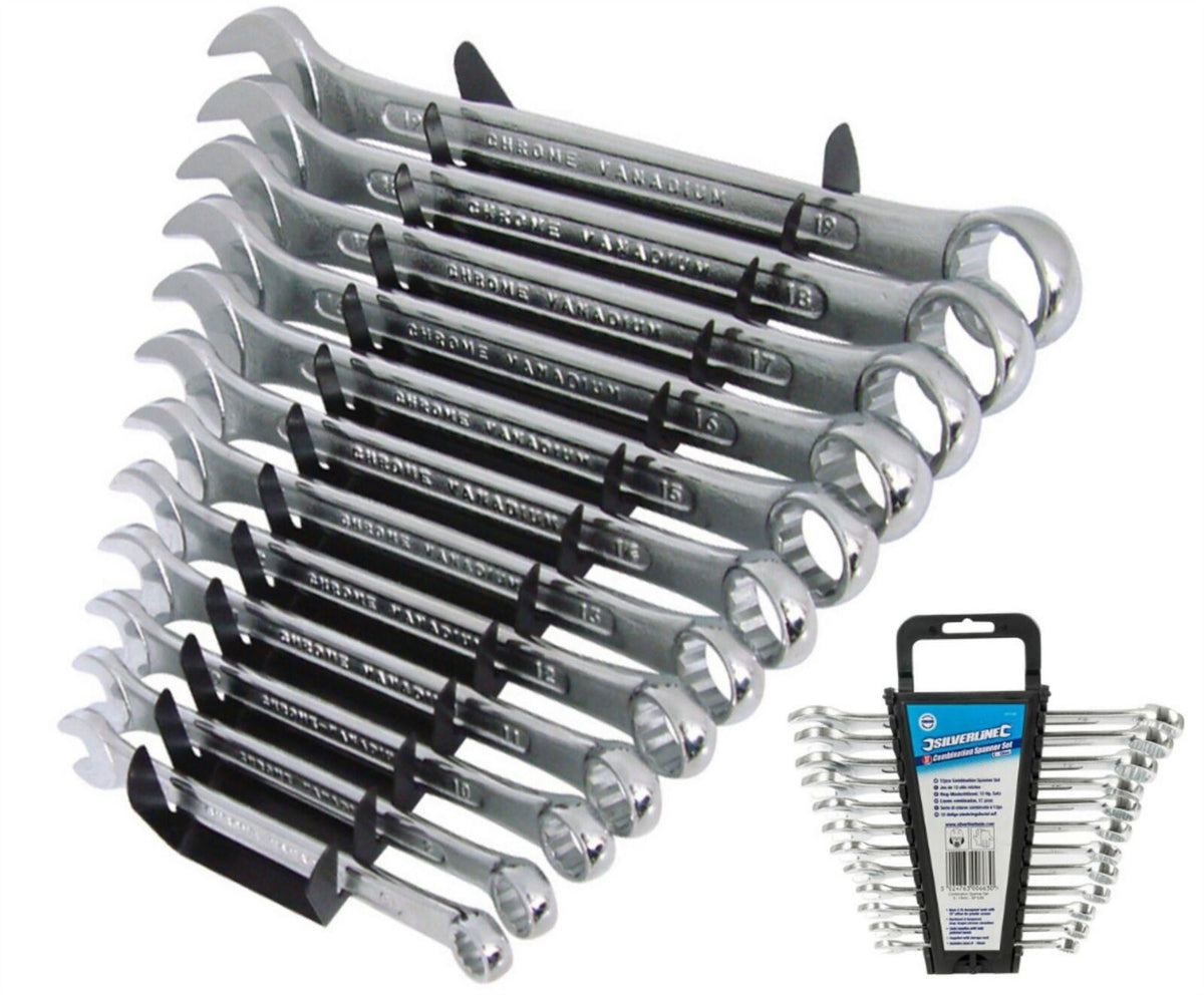 Silverline Combination Spanner Set Metric Wrench 8-19mm 12 Piece SP1236