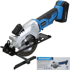 Silverline 18V 115mm Cordless Electric Mini Wood Circular Saw 2Ah Li-ion battery