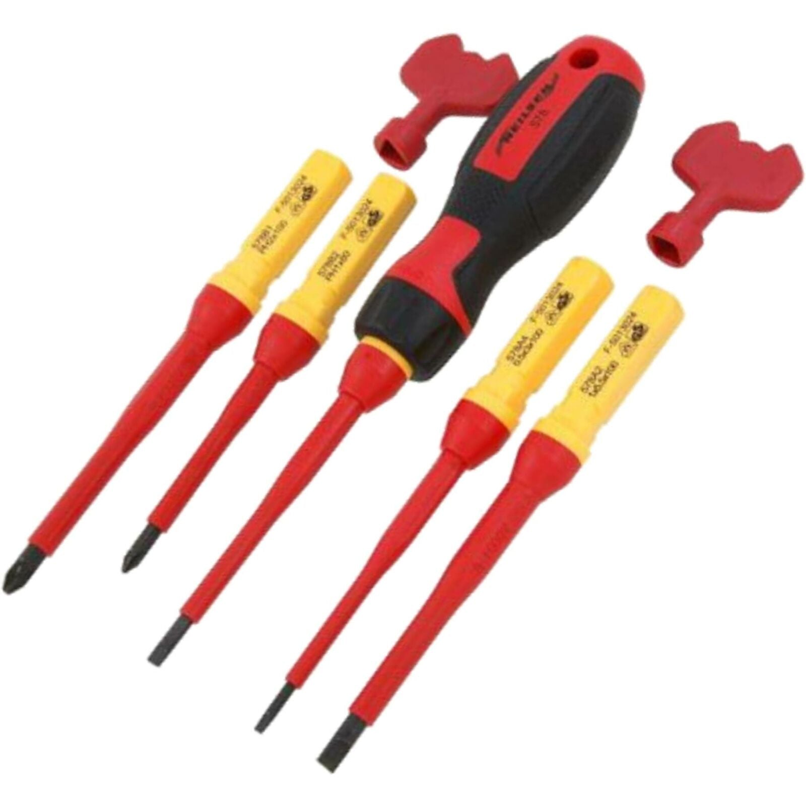 Neilsen 8pc Vde Insulated Pozi Flat Slotted Magnetic Tip Screwdriver Set