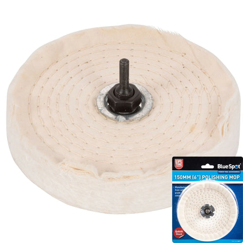Bluespot 150mm Buffing Polishing Cloth Cotton Mop Wheel Pad For Power Drill