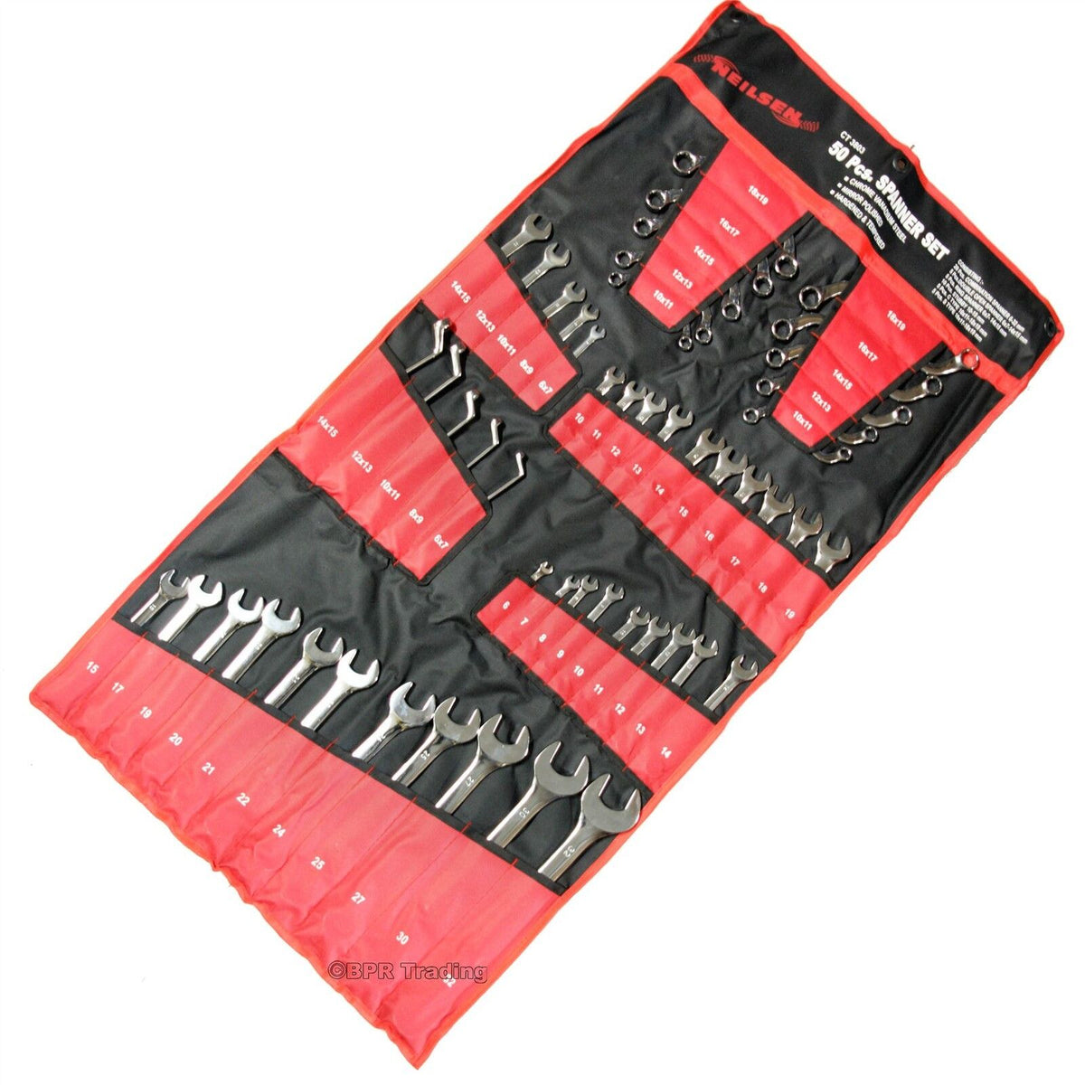 Neilsen 50pc large Metric Combination Spanner Set 6mm-32mm stubby  C S type