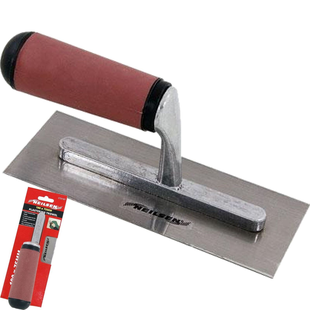 Neilsen Soft Grip Handle Plastering Finishing Flooring Pipe Trowel 190mm DIY