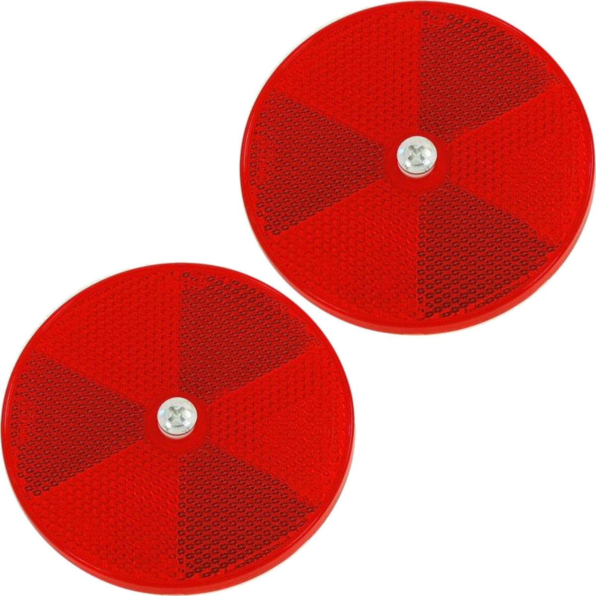 Neilsen 2pc Red Round Reflector Light Rear Trailer Reflectors Caravan Bike