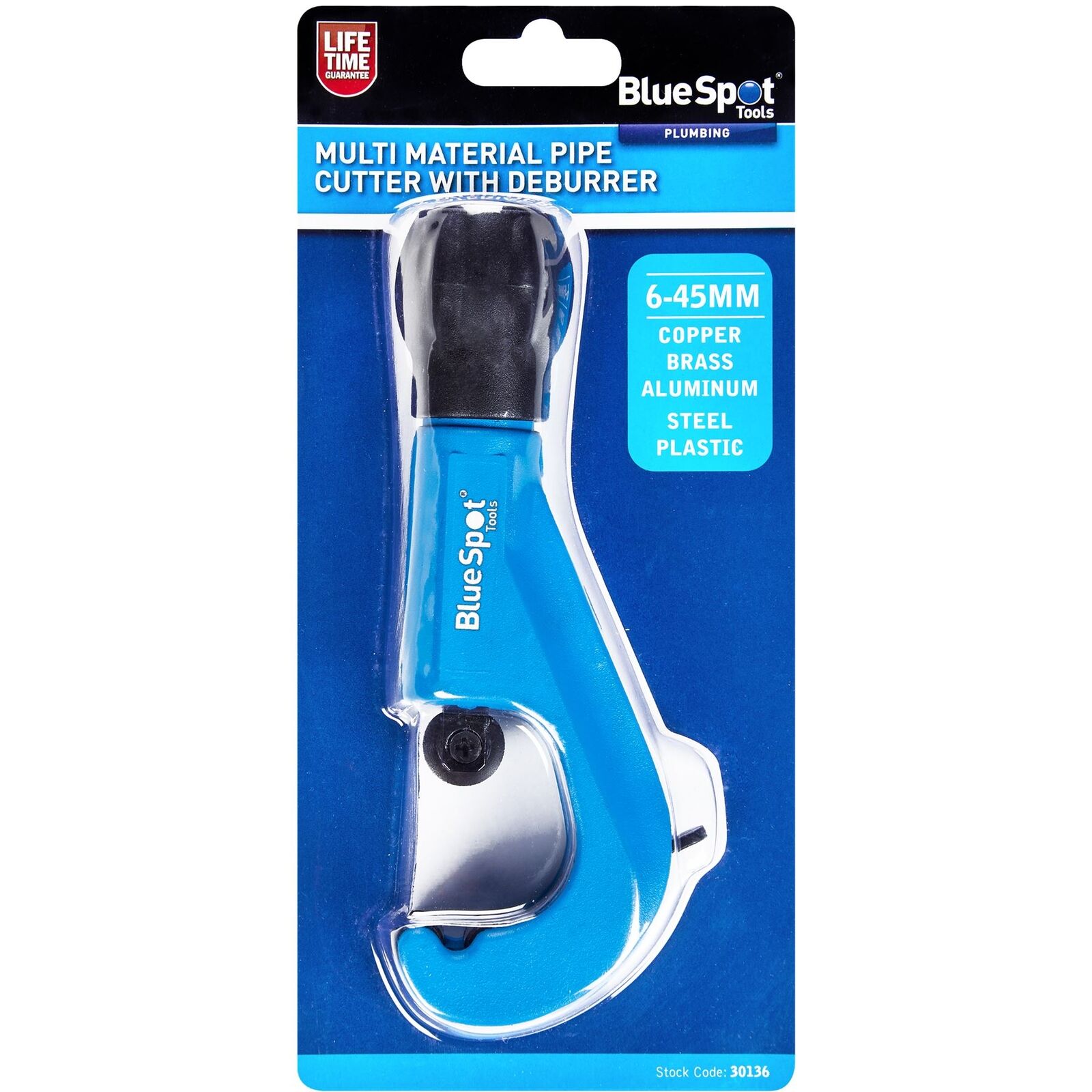 BlueSpot Multi Material Pipe Cutter Plumbing With Deburring Reamer 6mm - 45mm