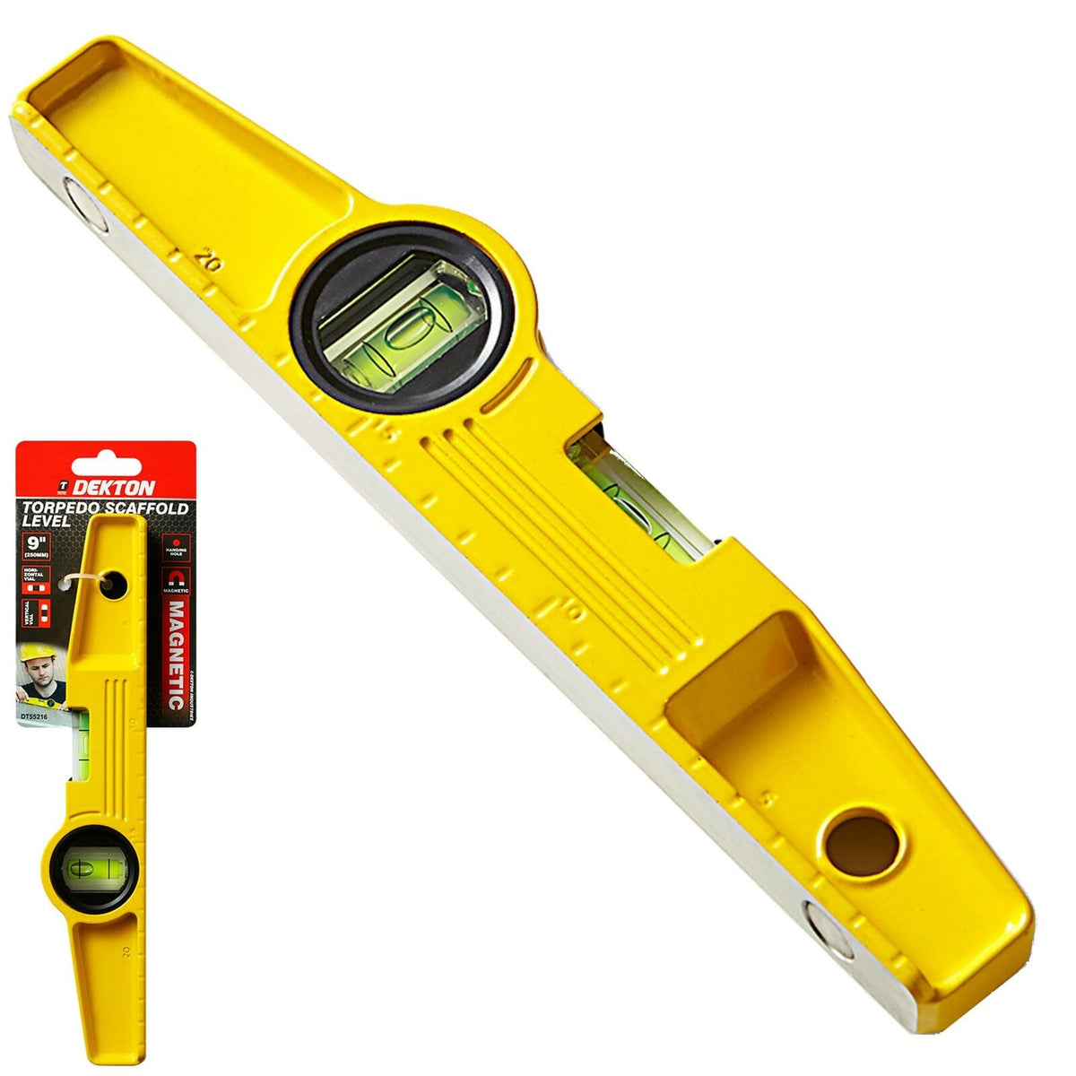 Dekton Magnetic Metal Spirit Level Boat Scaffolder Horizontal Vertical 250mm 10"