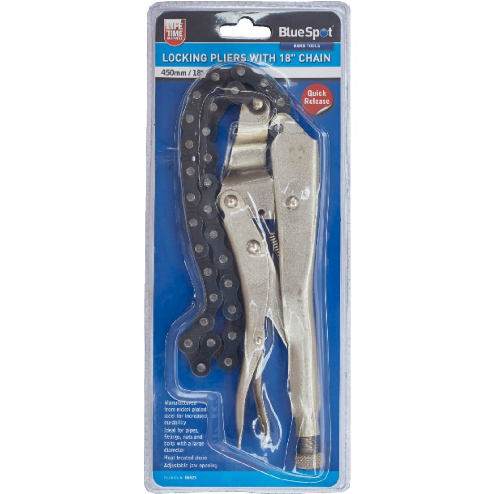 BlueSpot Adjustable Locking Mole Grip Chain Wrench Pliers Pipe Oil Filter Tool