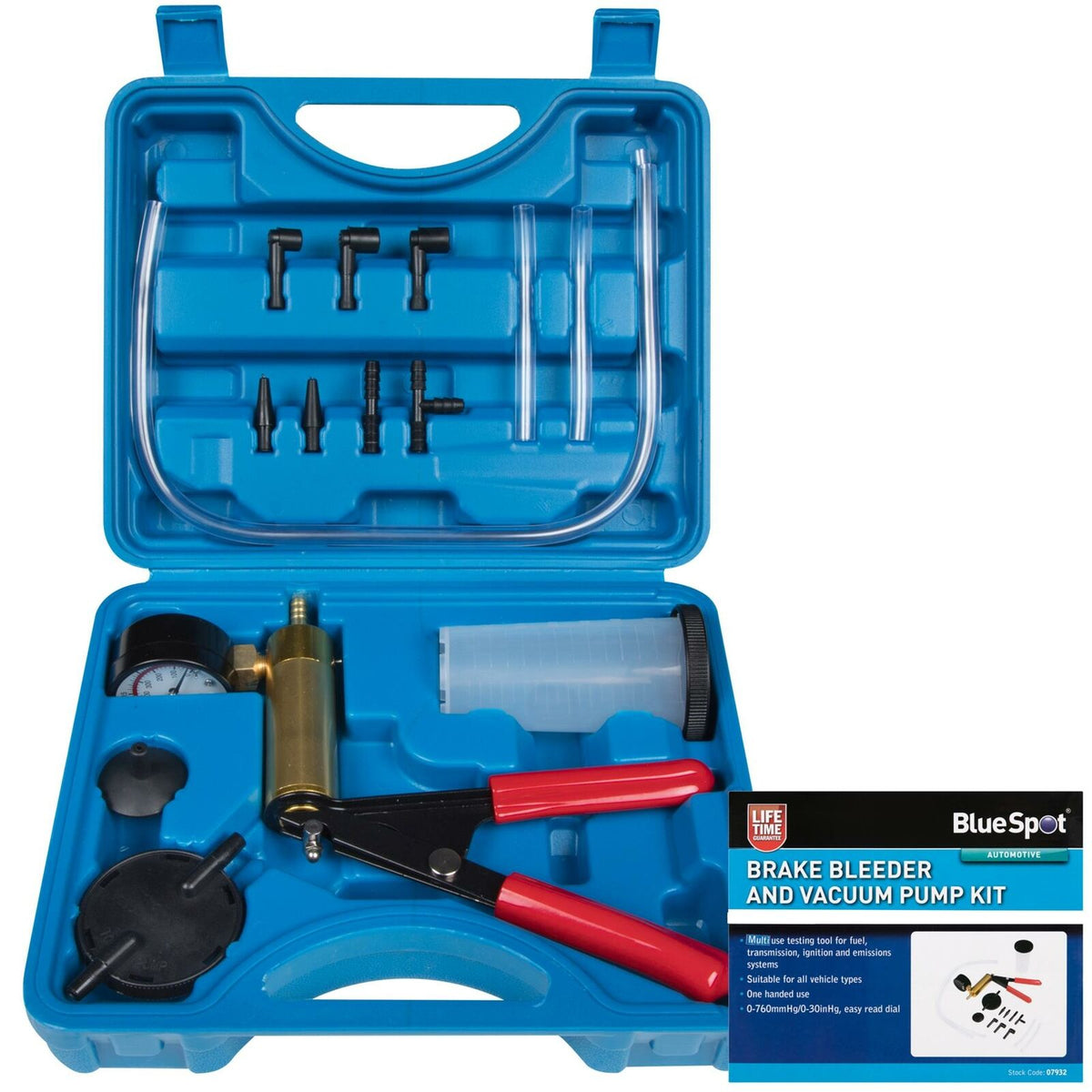 BlueSpot Hand Held Bleed Vacuum Pump Brake Bleeder Tester Kit Set Blee ...