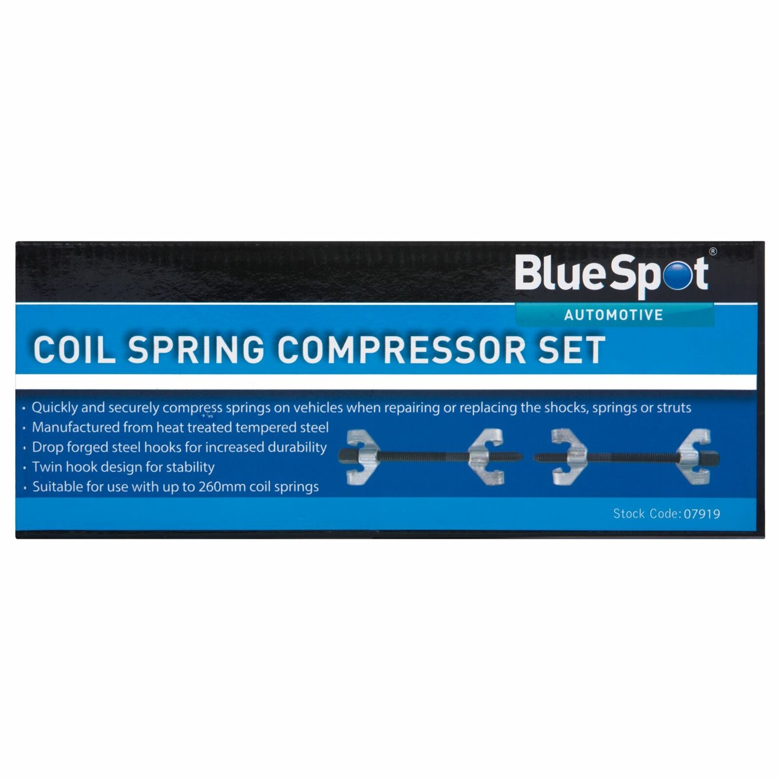 BlueSpot 2pc Coil Spring Compressor Clamps Heavy Duty Suspension Clamp Tool