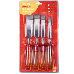 Amtech 4pc Wood Bevel Edge Carpentry Joiner Carpenter Woodwork Chisel Set