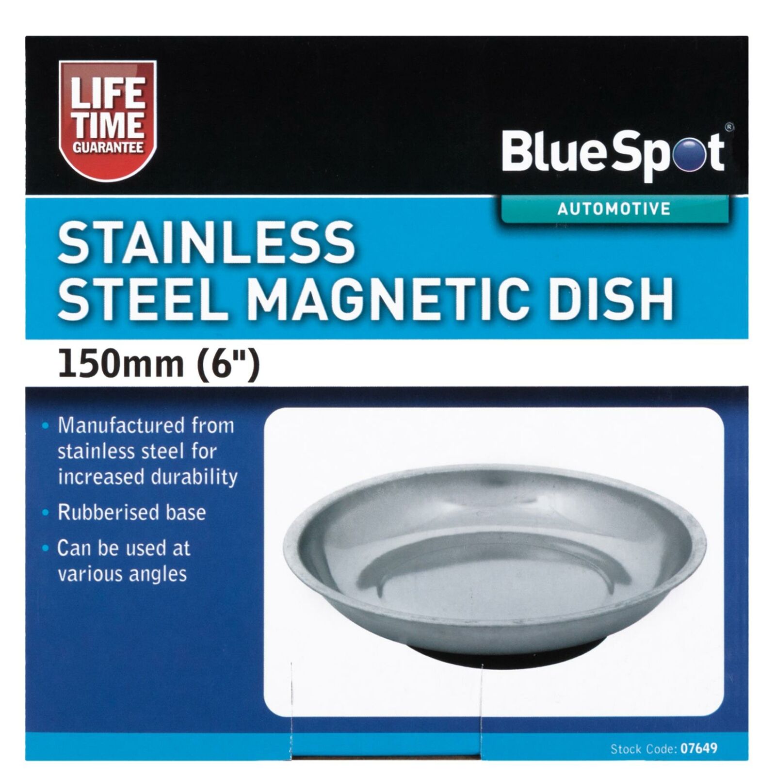 BlueSpot 6" Magnetic Stainless Steel Round Dish Tray Holder Storage 150mm