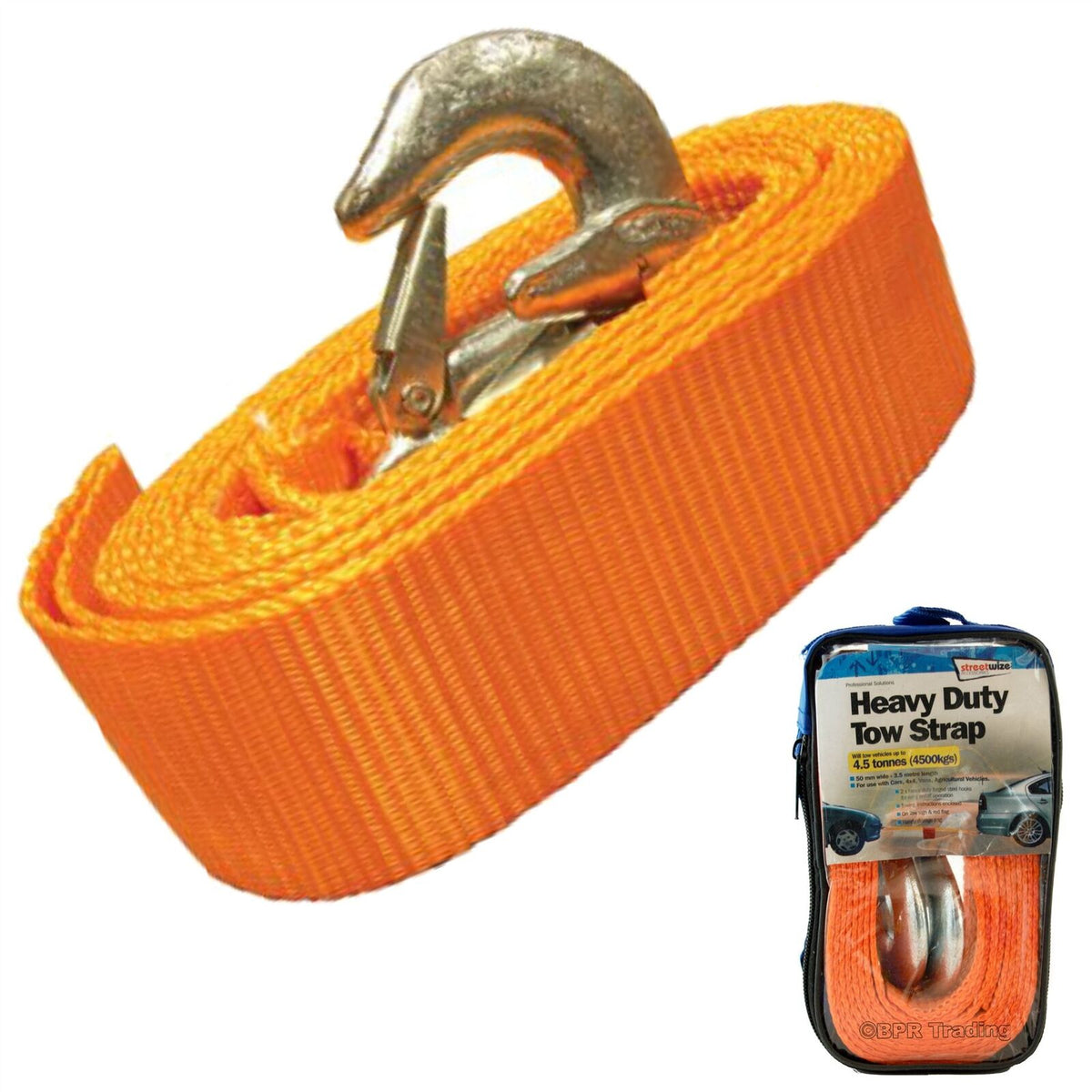 Tow Strap  Heavy Duty 4.5 Tonne Breakdown Recovery Towing Rope 3.5M SWTB45