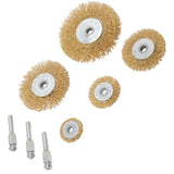 BlueSpot 5pc Wire Wheel Brass Brush Drill Metal Set Rust Paint Removal 1/4"