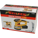 Neilsen Electric Random Orbital Palm Sander With 10 Sanding Sheets 125mm 450w