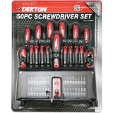 Dekton 50pc Magnetic Precision Torx Pozi Hex Slotted Phillips Screwdriver Set