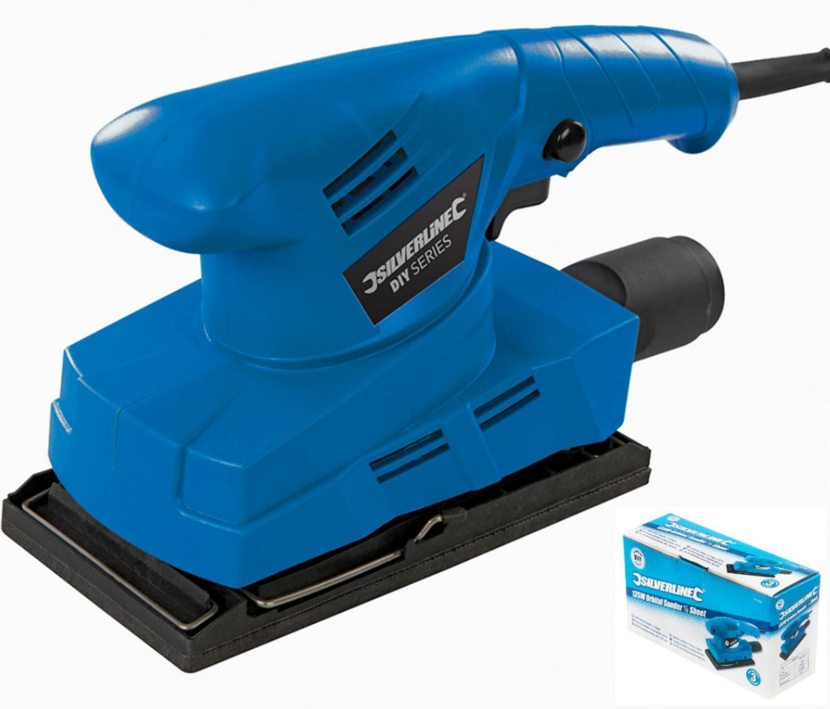 Silverline Flat Orbital Sander Electric Sanding Power Tool Machine 135W 521333