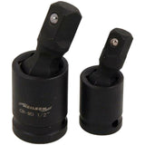 Neilsen 2pc Universal Joint Impact Socket Wobble Extension Adaptor 1/2" 3/8" Set