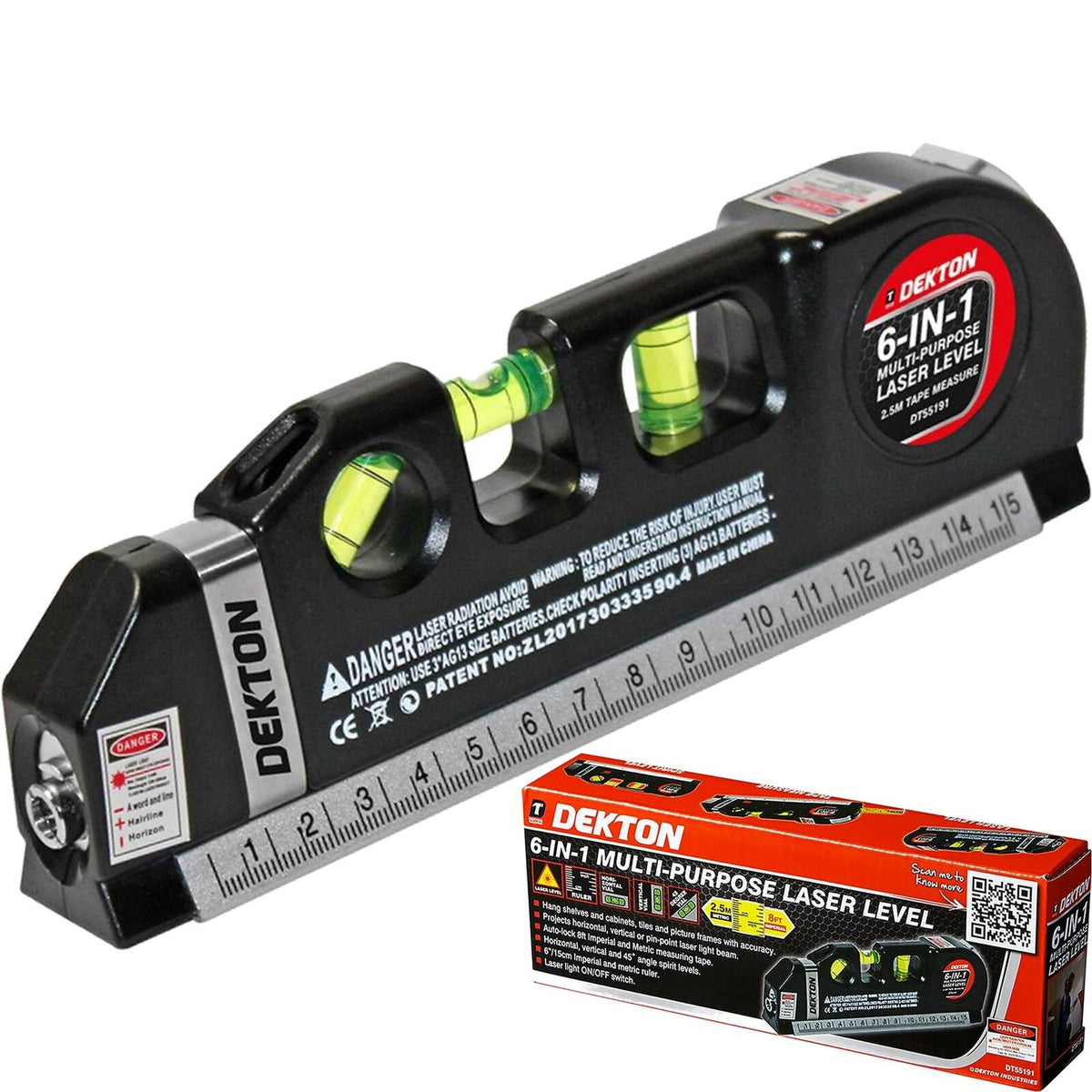 Dekton Multipurpose Horizontal Vertical Pin-point Laser Laser Spirit Level