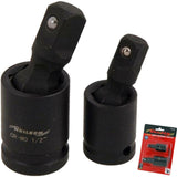 Neilsen 2pc Universal Joint Impact Socket Wobble Extension Adaptor 1/2" 3/8" Set