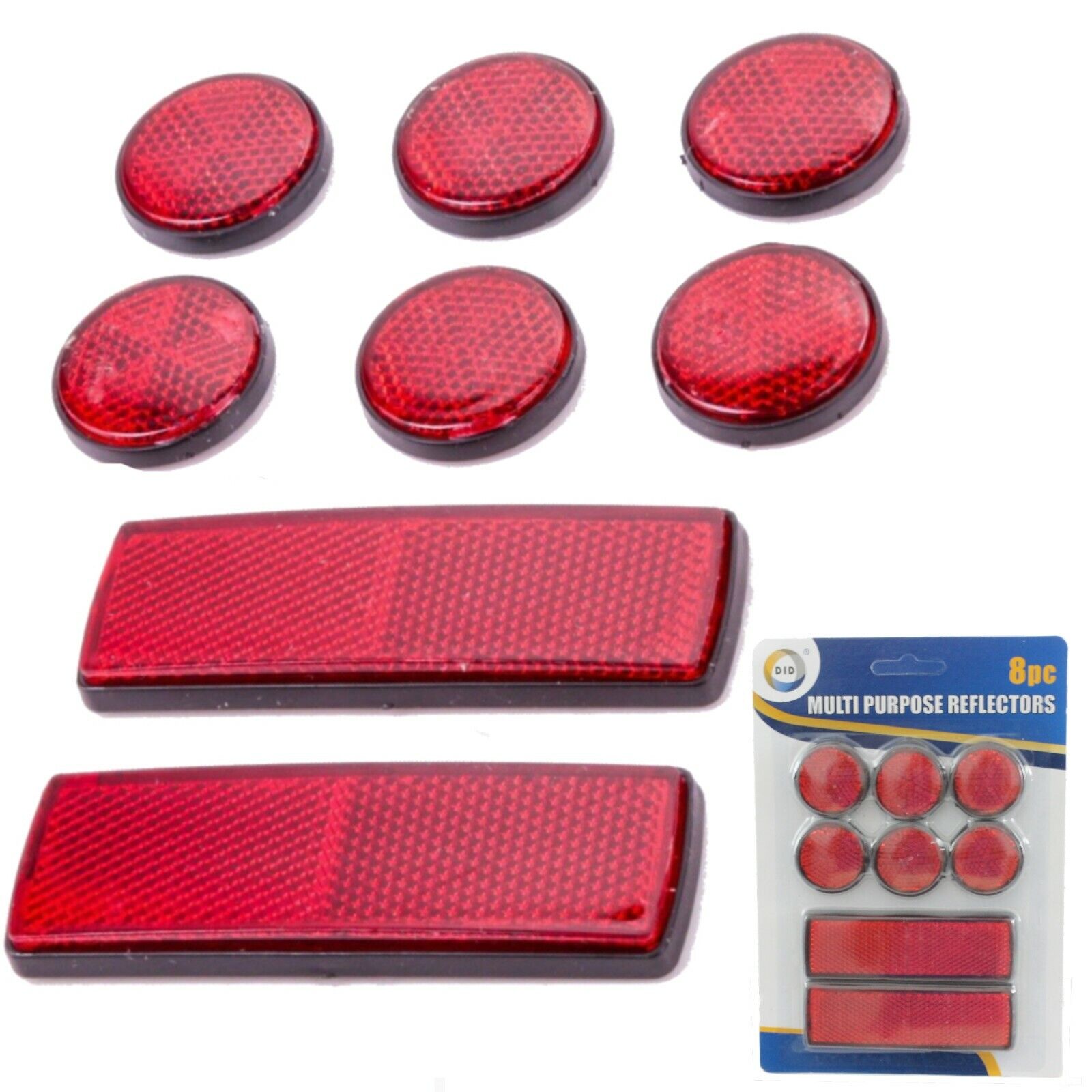8 Muliti Purpose Red Light Reflectors Rear Trailer Reflector Disks Car ...