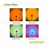 Pixibright  RGB Sunset Projector Projection USB Atmosphere LED Desk Lamp Light